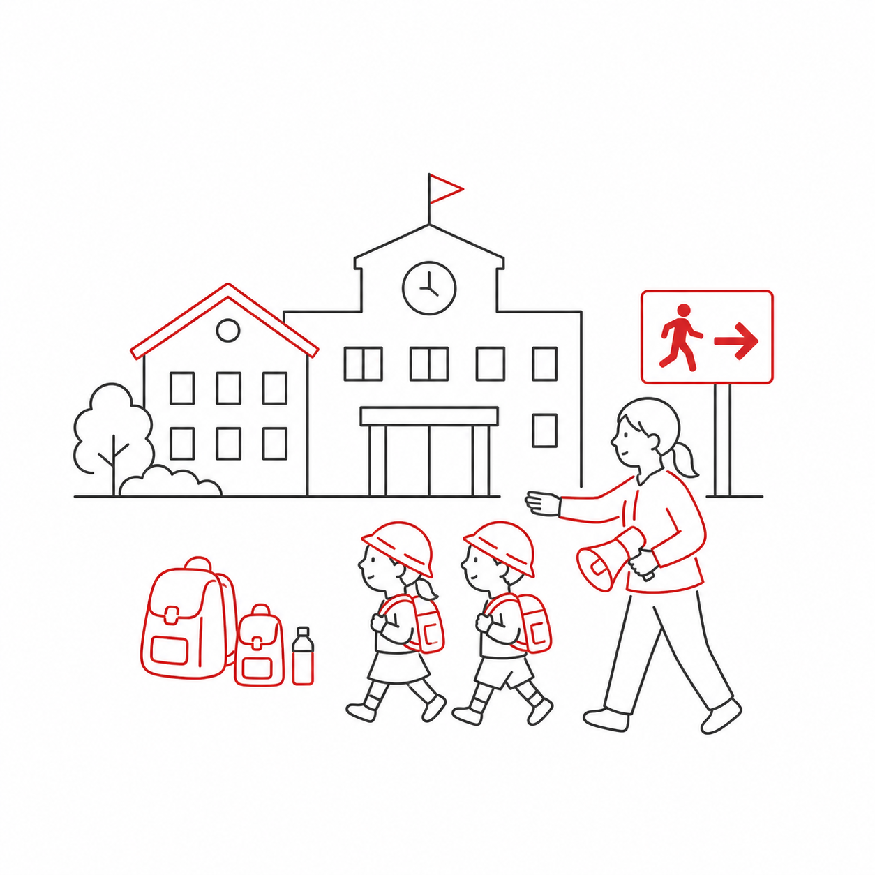 学校・幼稚園のイラスト
