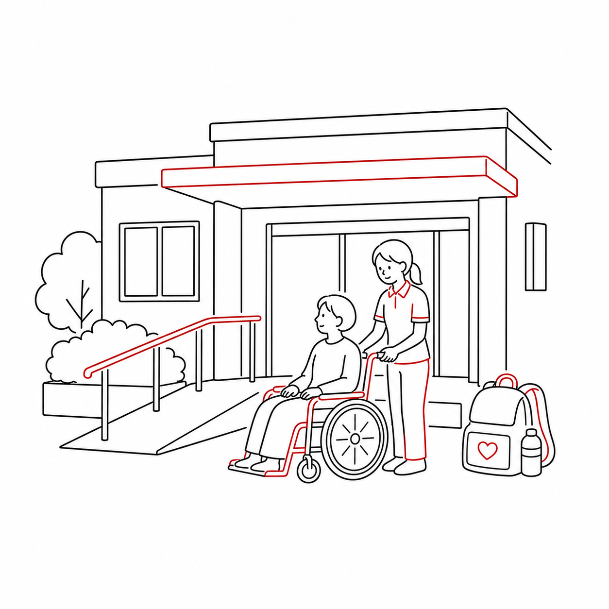 障がい者施設のイラスト