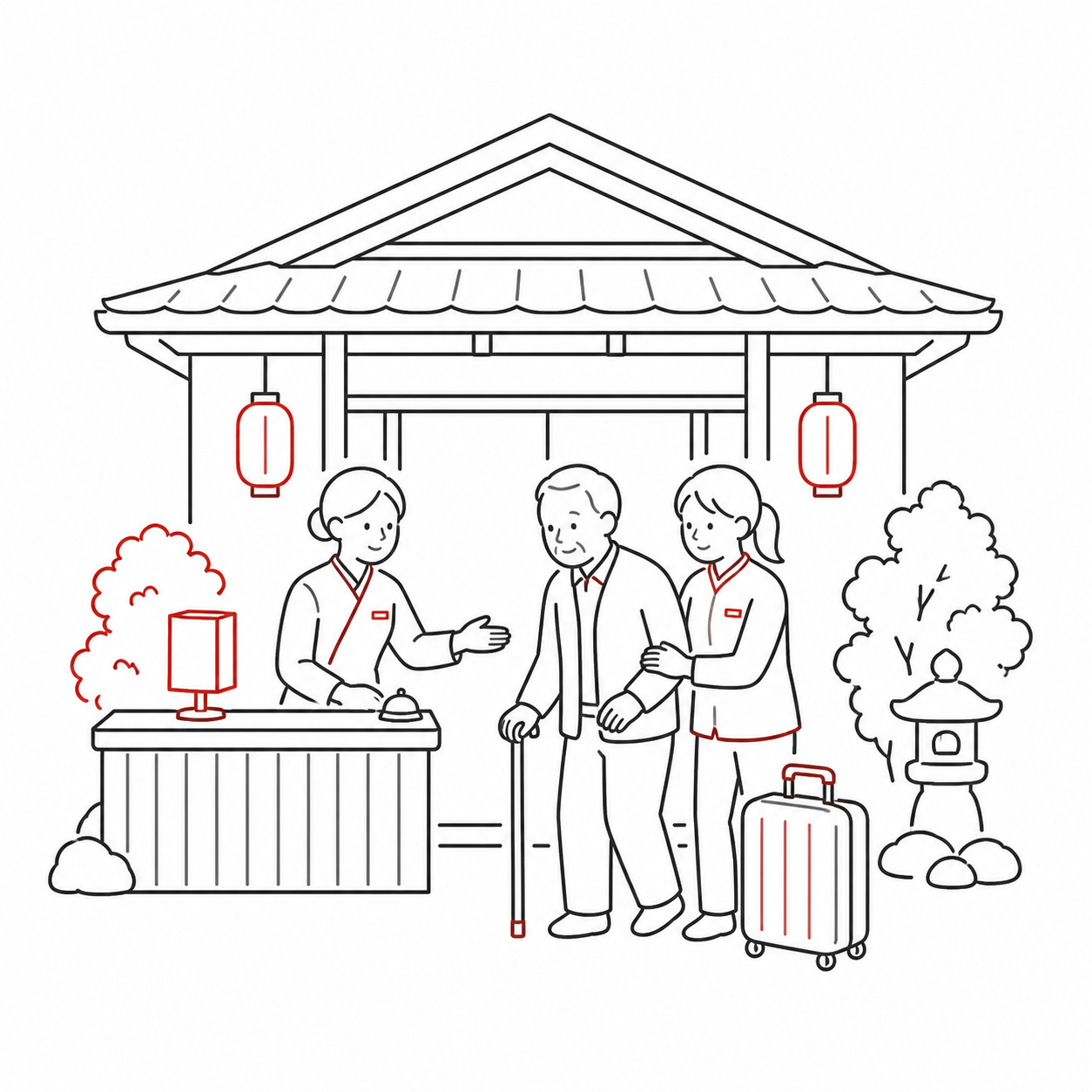 ホテル・旅館のイラスト